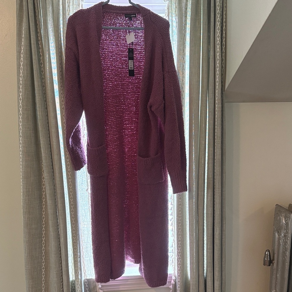 Fashion Nova Plum Knit Cardigan - Pink Plum